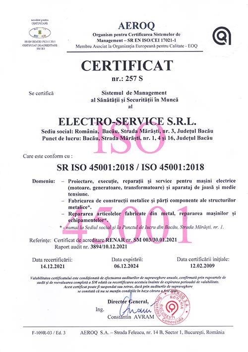 Certificare OHSAS 18001